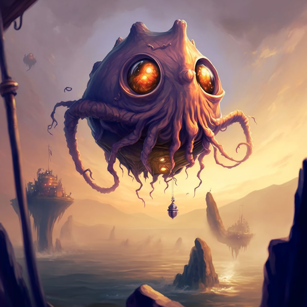 Beholder from Dungeons and Dragons, as imagined by AI.