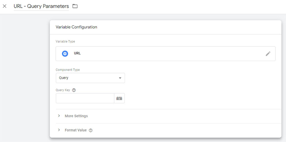Creating the URL Query Parameter Variable in Google Tag Manager.